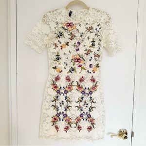Limited Edition Handmade Lace Dress Beaded Embroidered